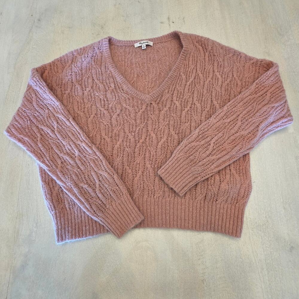 Madewell Women's Alpaca Blend Cabled Knit Sweater SZ Medium